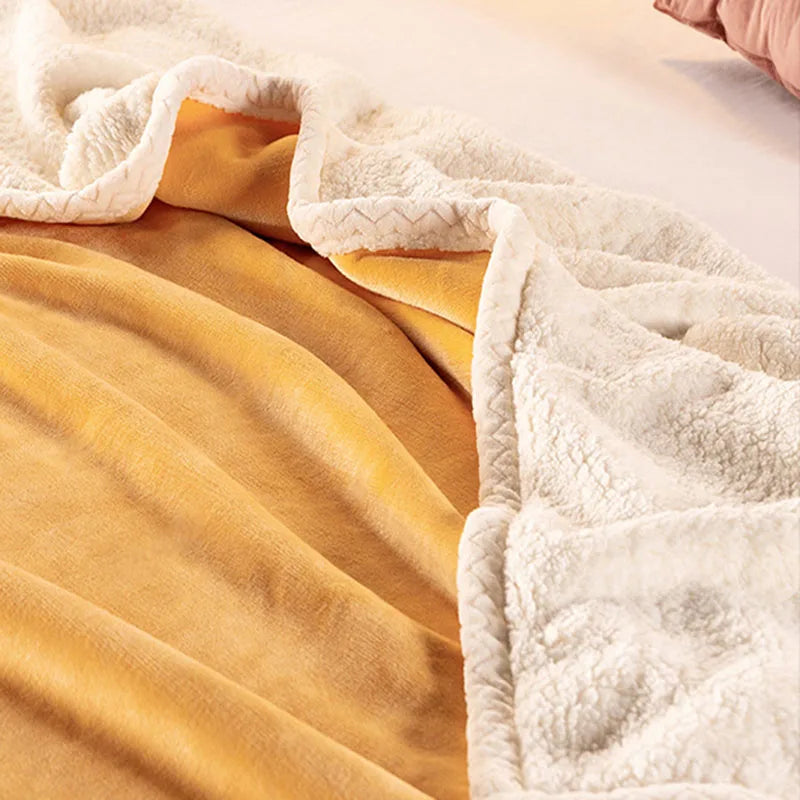 Afralia™ Double-Layer Velvet Sofa Blanket: Luxuriously Warm & Skin-Friendly