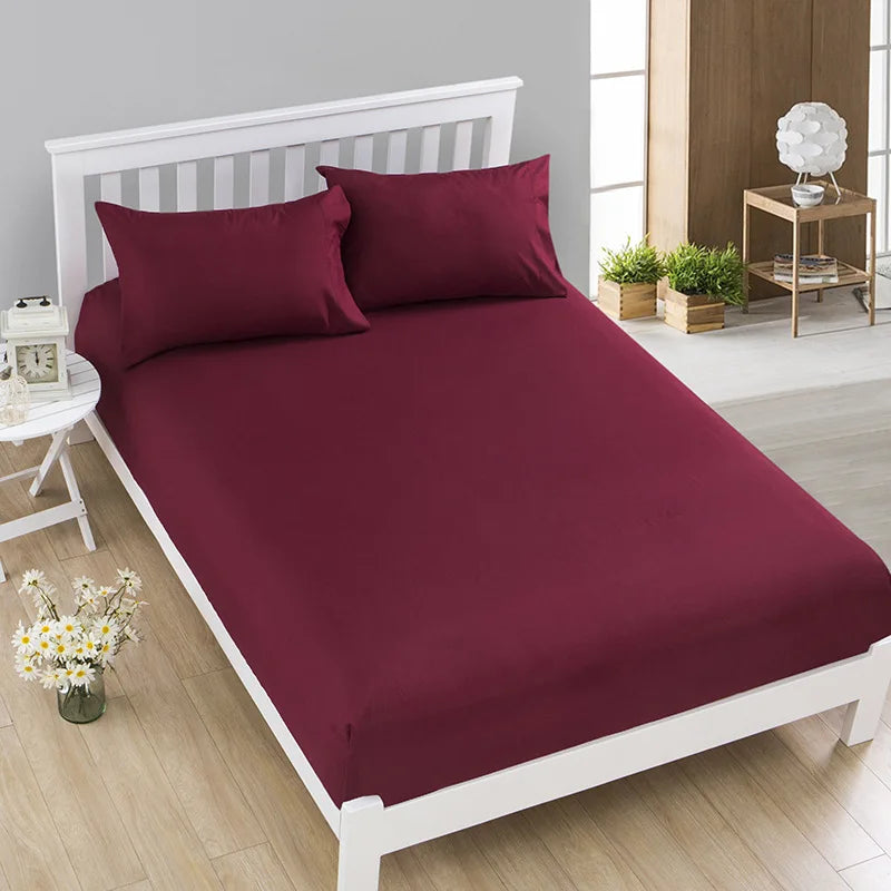 Afralia™ Soft Polyester Cotton Single Fitted Sheet Mattress Cover Bed Sheet