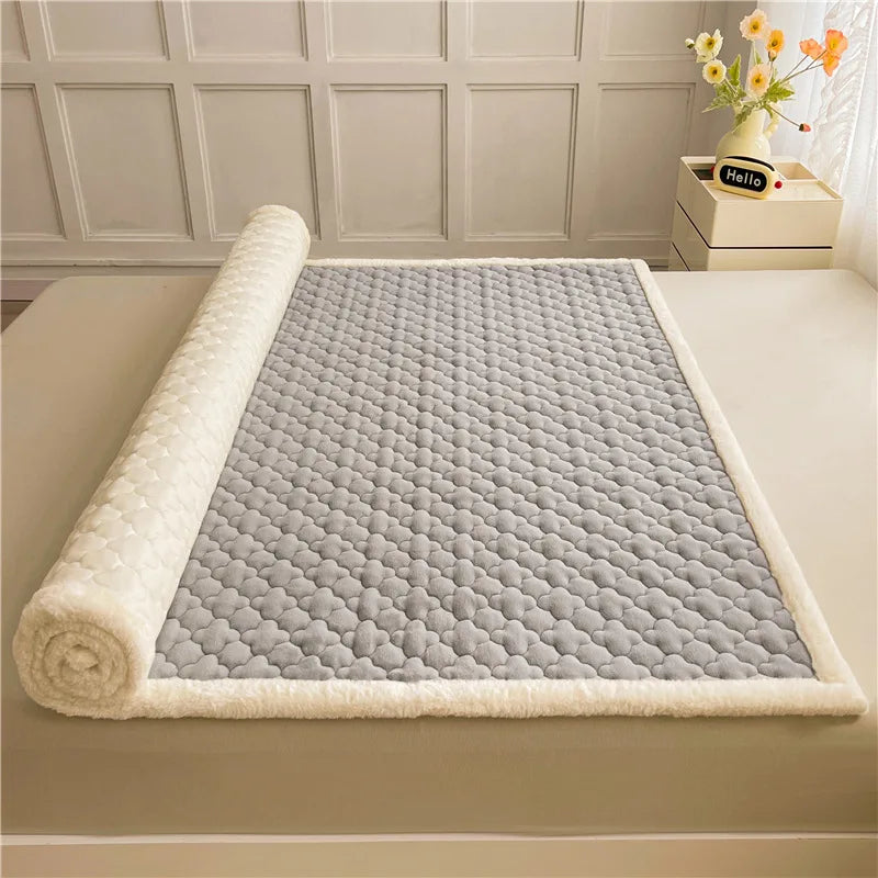 Afralia™ Antibacterial Milk Velvet Mattress, Thick & Warm with Anti-Slip Straps