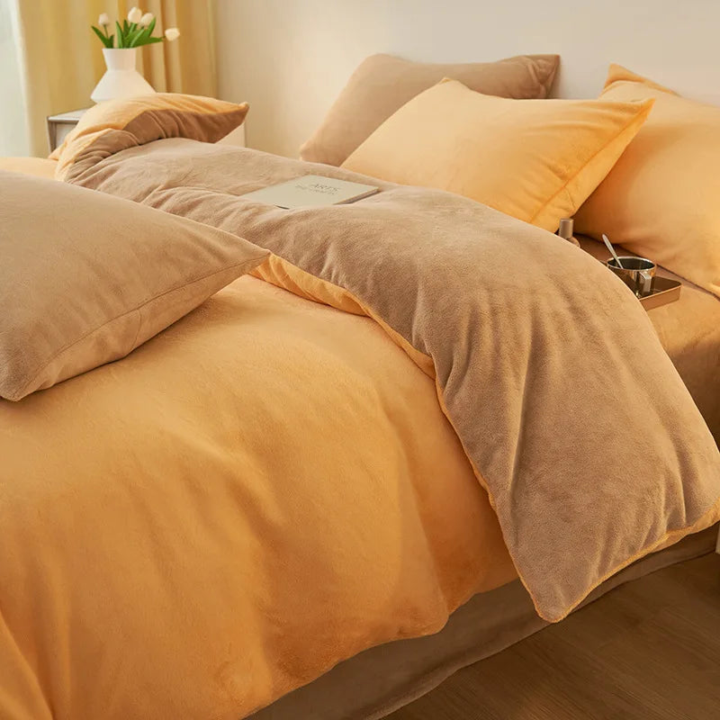 Afralia™ Milk Velvet Plush Comforter Cover for Autumn & Winter