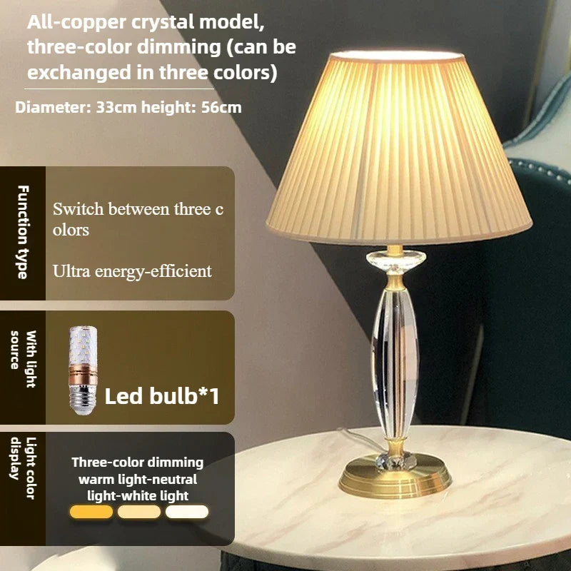 Afralia Crystal Floor Lamp - European Retro Style for Living Room, Bedroom, or Home Decoration
