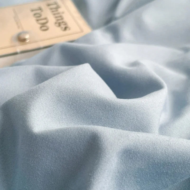 Afralia™ Solid 4-Piece Washed Cotton Bedding Set: Breathable & Cozy for Any Season