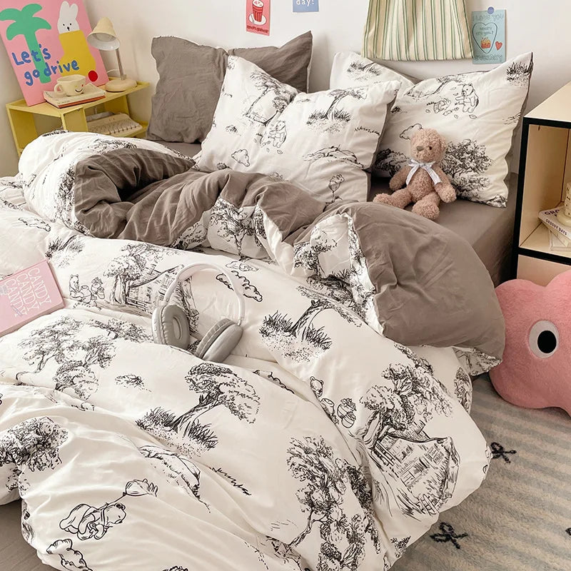 Afralia™ Cloud Cotton Printed Bedding Sets | Super Soft Quilt Set for School Home Twin King