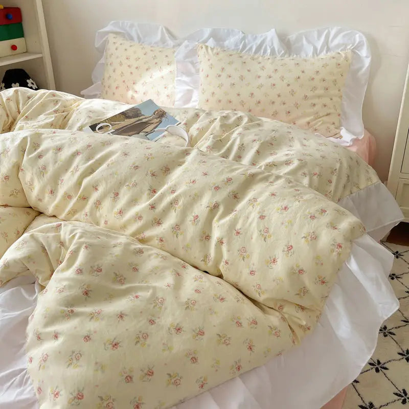 French Lace Printed Bedding Set by Afralia™ - Cozy Skin-Friendly Comfort for Adults and Kids