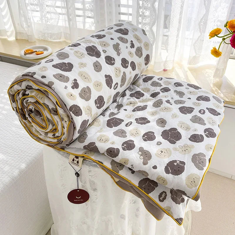Afralia™ Lightweight Double Gauze Summer Quilt - Soft & Breathable Soya Fibre Fill