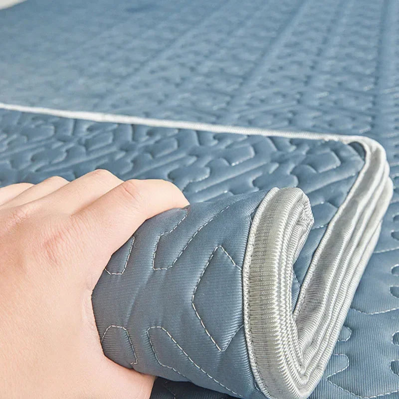 Afralia™ Ice Silky Latex Fitted Sheet Set - Soft Breathable Solid Color Mat