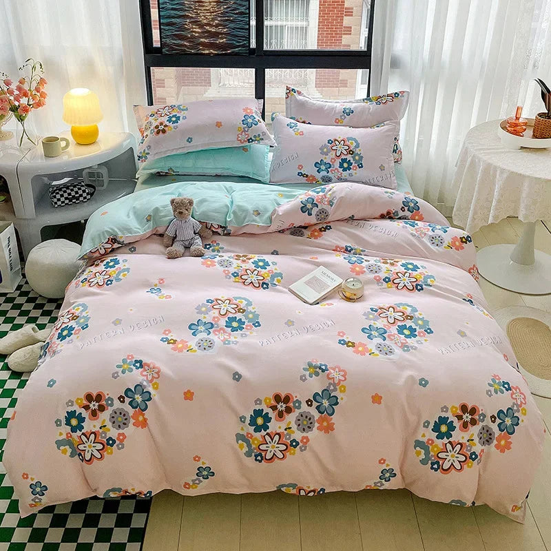 Afralia™ Nordic Style Letter Print Bedding Set, Single/Double/Queen/King Size, Soft & Non-Pilling Comforter Kit.