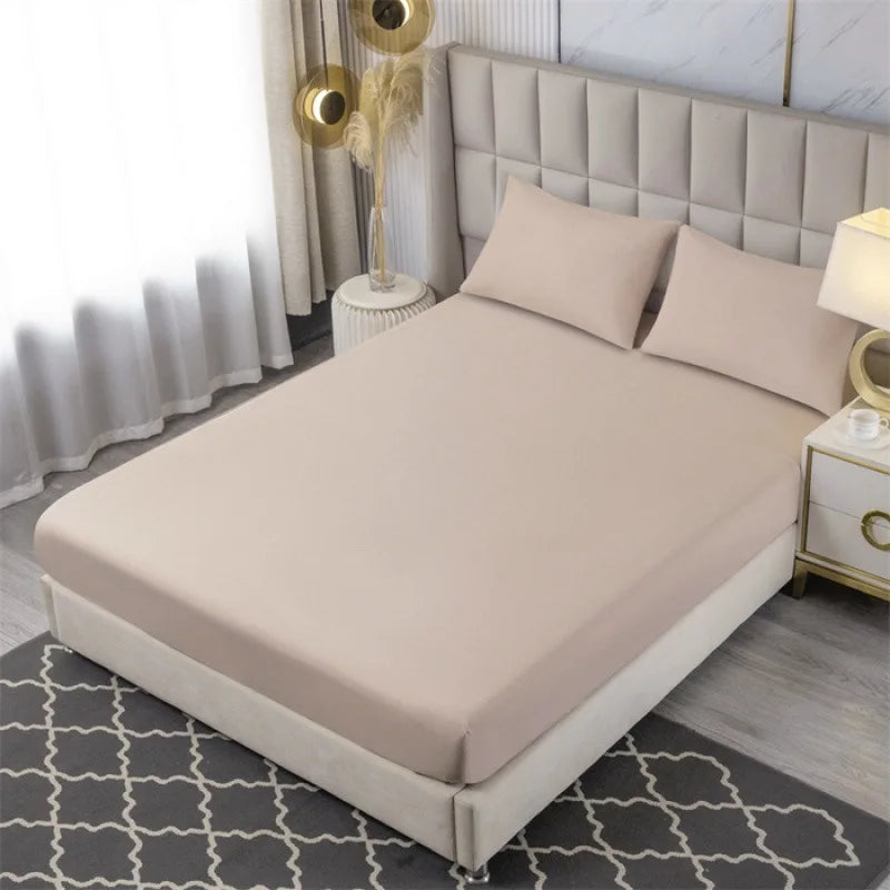 Afralia™ Tropical Palm Leaf Print Double Bed Fitted Sheet - Soft & Comfortable All-Season Mattress Protector