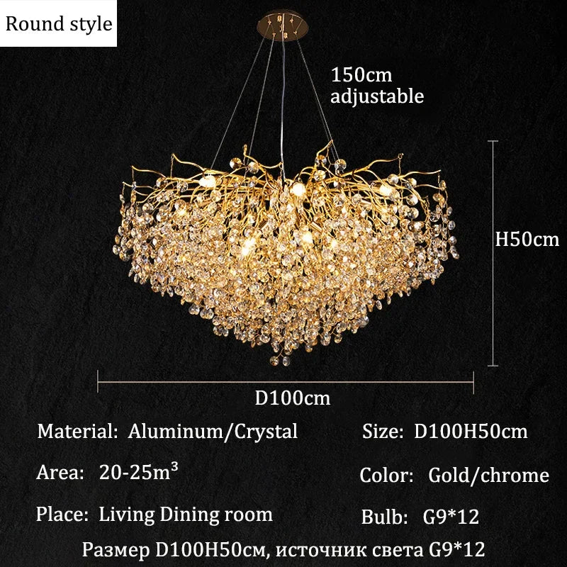 Afralia™ Crystal Chandeliers: Elegant Lighting Decor for Home Villa Living Room Bedroom