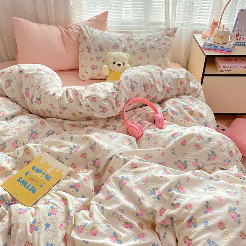 Afralia™ Patterned Fitted Sheet Comforter Set - Soft Bedding for Adults & Children