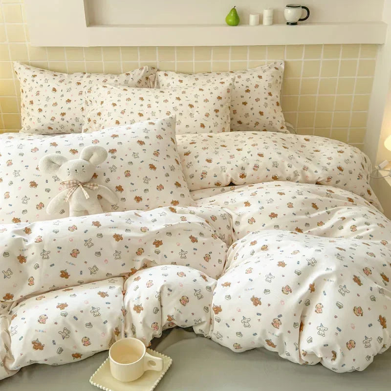 Afralia™ Jacquard Double-Layer Yarn Fitted Sheet Set - Cloud Touch Soft Skin-Friendly Bedroom Decor