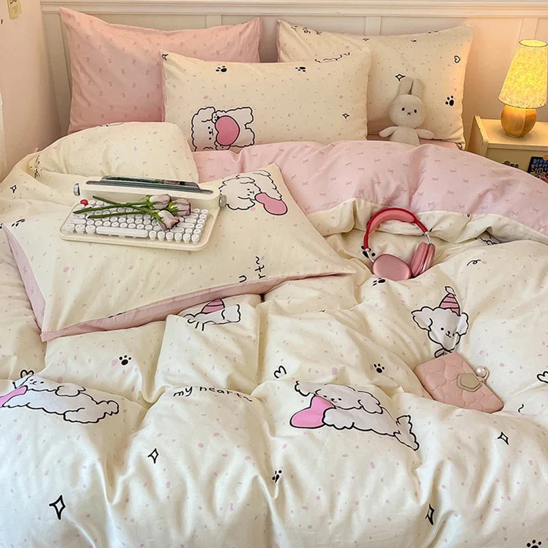 Afralia™ Spring Cotton Printed Duvet Set: Soft, Breathable, Cute Design, Various Sizes