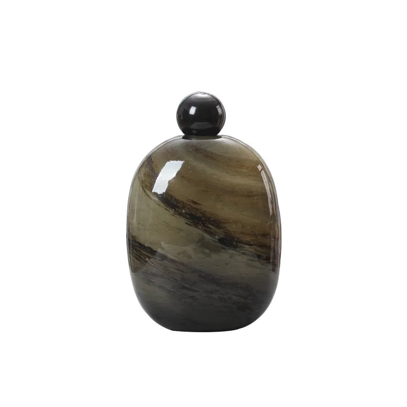 Afralia™ Oval Glass Vase for Home Decoration and Floral Arrangement