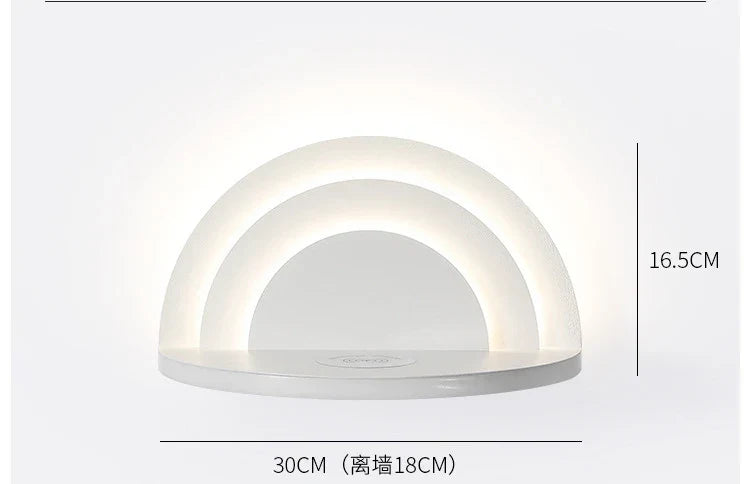 Afralia™ Wireless Charging Bedside Lamp with Storage, Decorative Wall-mounted Bedroom Light