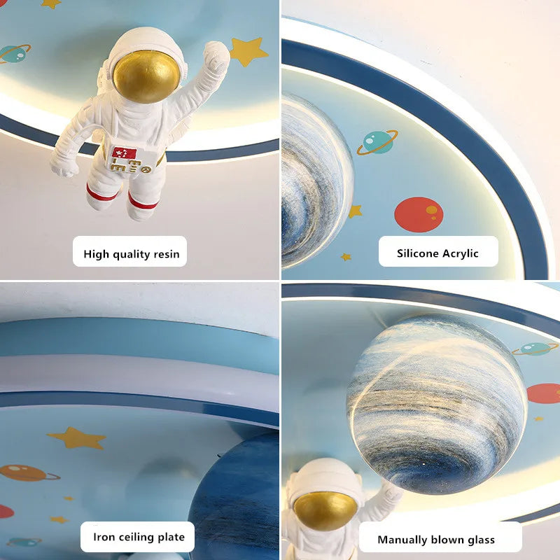 Afralia™ Astronaut Children's Room Ceiling Light Set