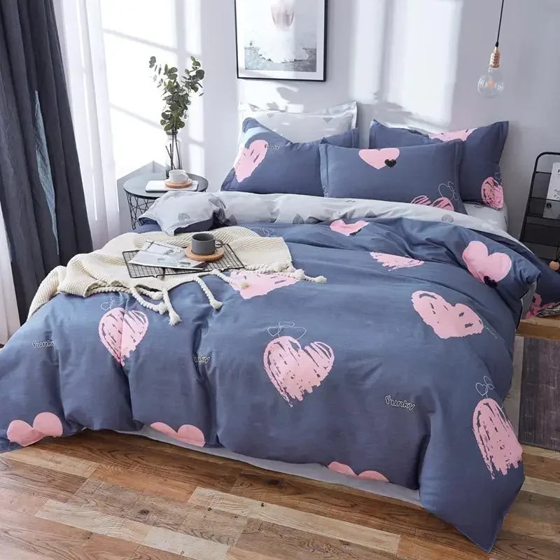 Afralia™ Small Floral Cotton Bedding Set for Soft Skin-Friendly Duvet Cover Sets