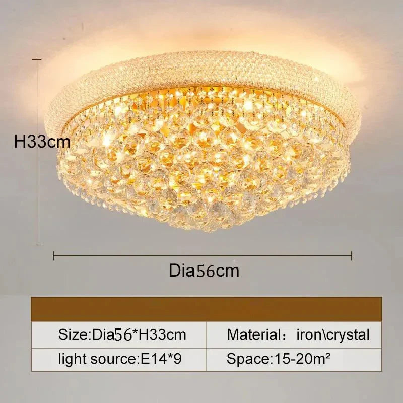 Afralia™ Crystal Ceiling Lamp Elegant Modern Light Luxury Hotel Villa Restaurant Lighting