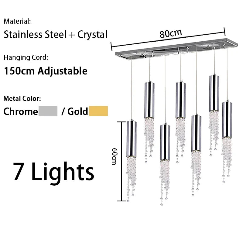Afralia™ Gold Crystal Chandelier: Modern Luxury Lighting for Living Room, Staircase, Villa.