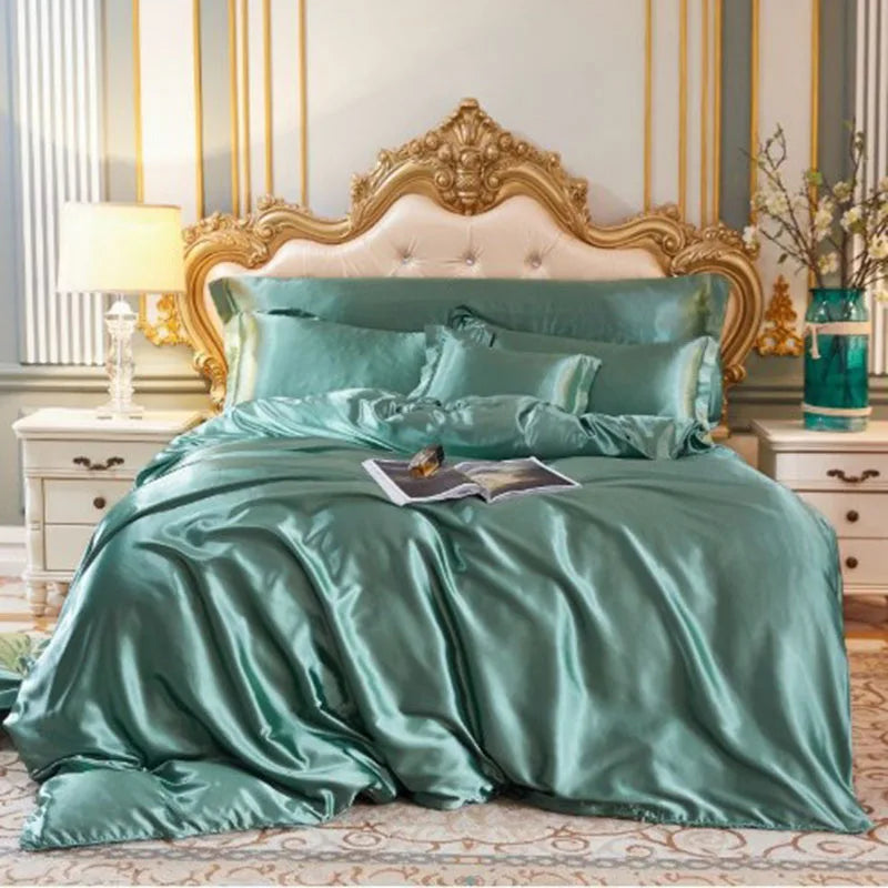 Afralia™ Silk Bedding Set: Smooth 100% Silk Comforter Cover Sets for Full Twin King Queen