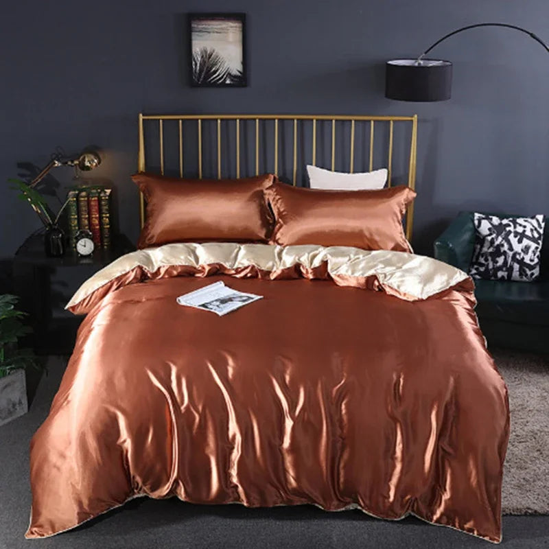 Afralia™ Silk Bedding Sets: Smooth Comforter Covers for Cool Summer Sleep