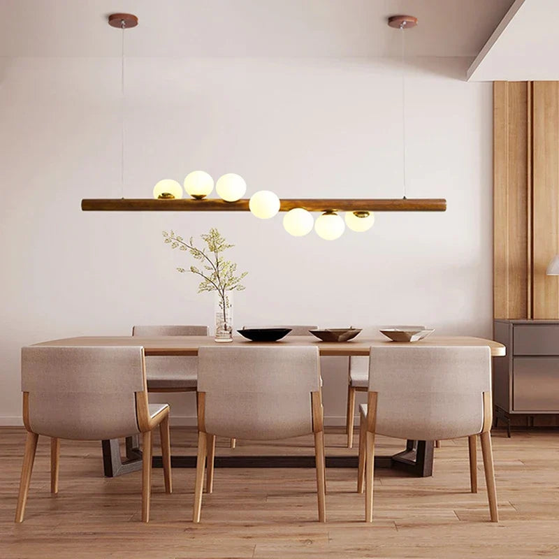 Afralia™ Nordic Wood G9 LED Chandeliers for Home Dining Decor