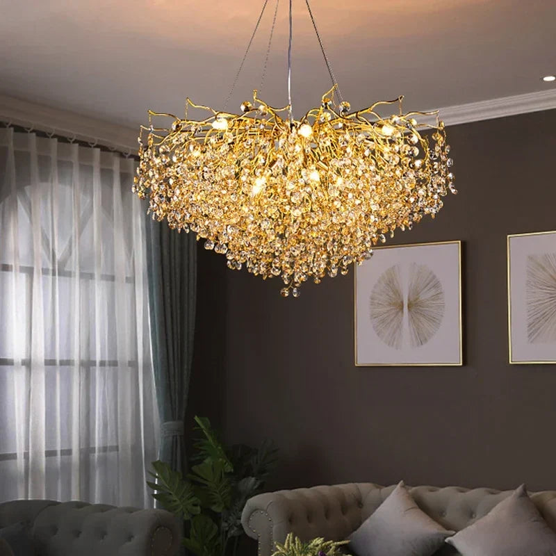 Afralia™ Crystal Chandeliers: Elegant Lighting Decor for Home Villa Living Room Bedroom
