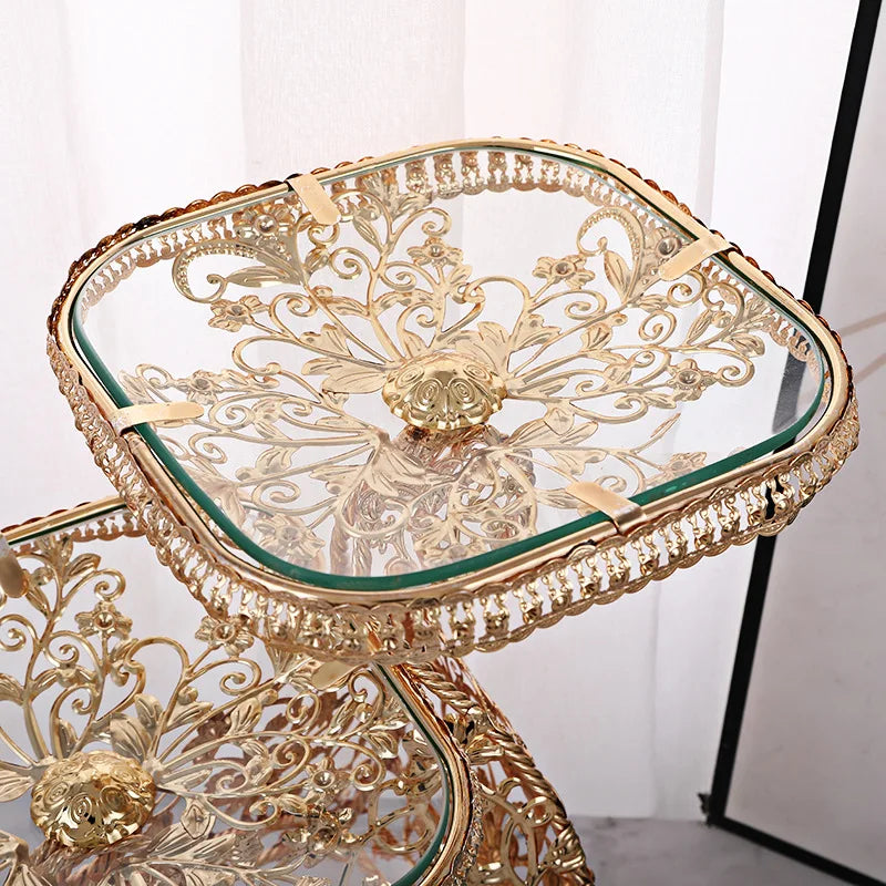 Afralia™ Square Glass Multi-Layer Fruit Tray - Elegant Light Luxury Decor