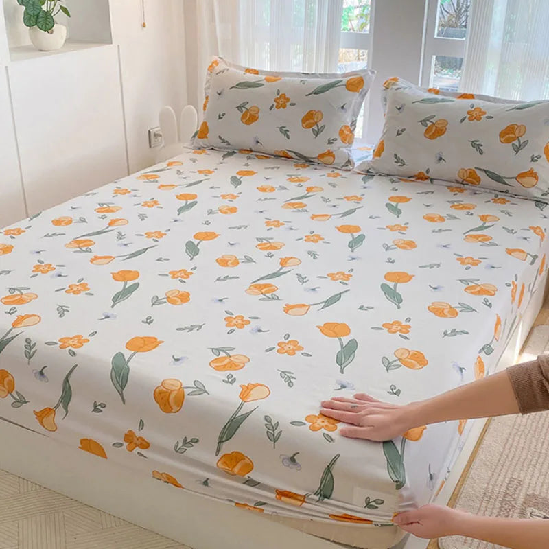 Afralia™ European Brushed Cotton Fitted Sheet for Full Size Mattress