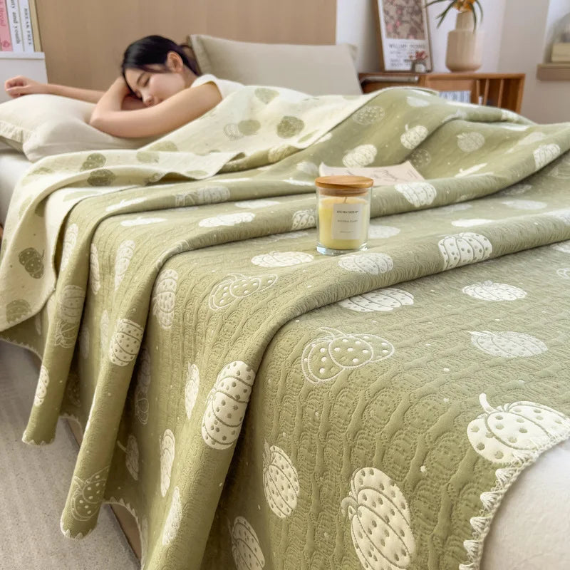 Afralia™ Cotton Towel Blanket, Rural Printed Thin Quilt - Luxury Breathable Bedspread