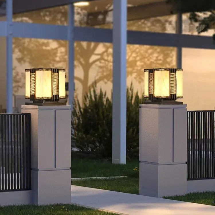 Afralia™ LED Outdoor Marble Street Lamp for Pillar Fence Lighting