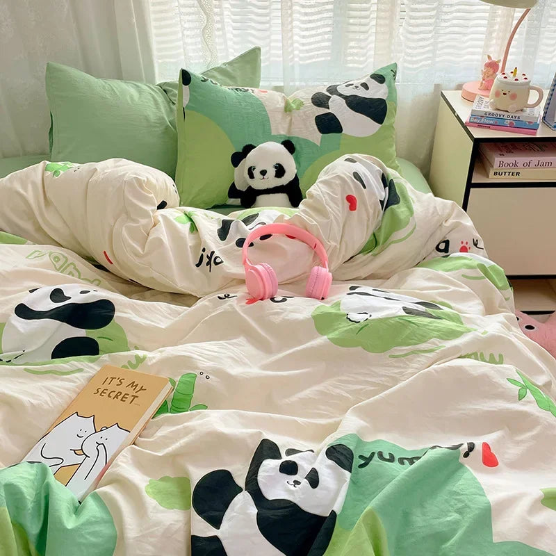 Afralia™ Patterned Fitted Sheet Comforter Set - Soft Bedding for Adults & Children