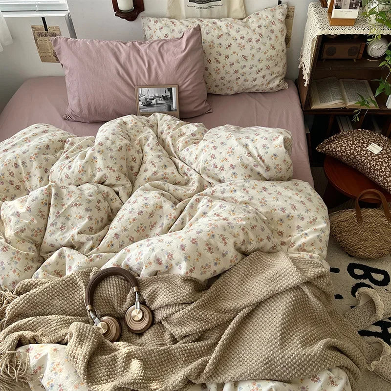Afralia™ Cartoon Pattern Printed Cotton Bedding Set with Pillowcase