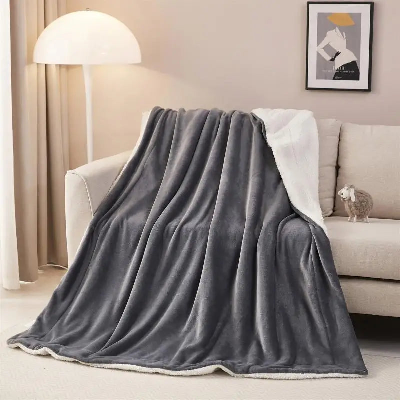 Afralia™ Cozy Sherpa Twin Blanket - Reversible Fleece and Velvet Plush Warm Winter Bed Throw