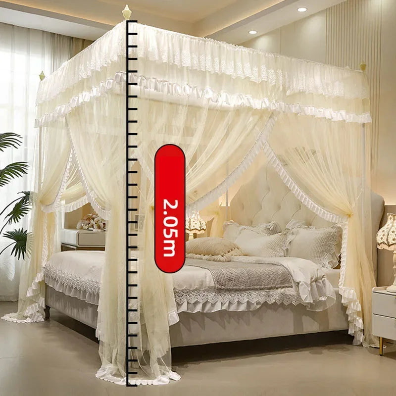 Afralia™ Large Space Mosquito Net with Bracket. Encrypt Mesh, Insect-Proof Bed Curtain for Household.