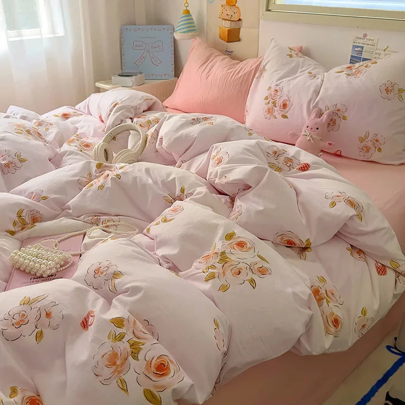 Afralia™ Cartoon Print Quilt Cover Set for King Queen Beds - All Seasons Comfort
