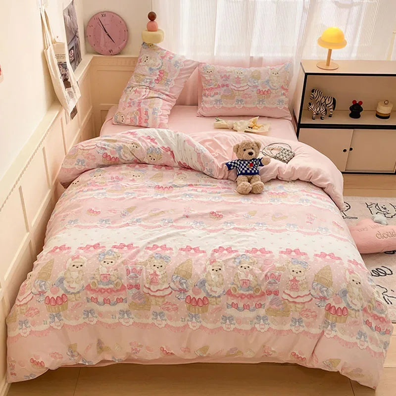 Afralia™ Patterned Fitted Sheet Comforter Set - Soft Bedding for Adults & Children