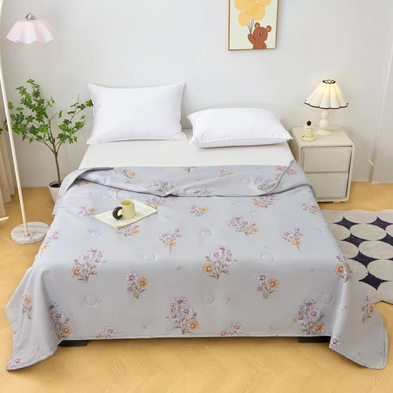 Afralia™ Summer Jacquard Cotton Quilt - Ultra-Thin, Breathable Single Comforter