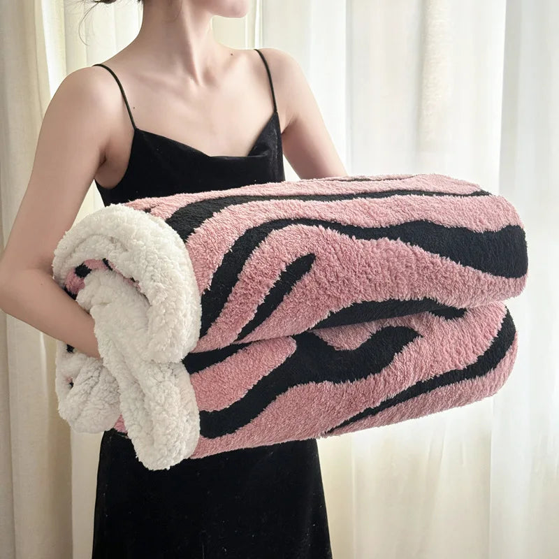 Afralia™ Leopard Print Double Layered Wool Blanket-Irresistibly Soft & Warm