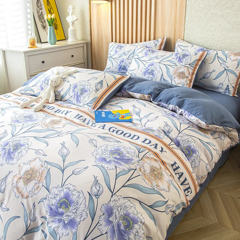 Afralia™ Floral Print Bedding Set - Cozy & Vibrant Quilt Set for Home, Bedroom, Dorm