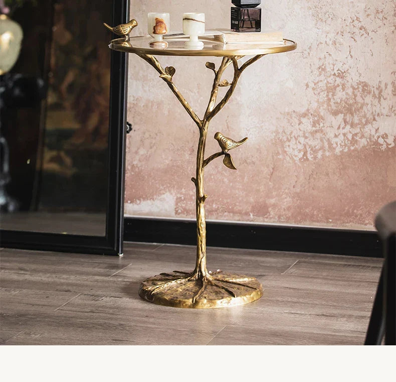 Afralia™ Brass Bird Side Table - Luxury Living Room Sofa Table for Creative Home Decor