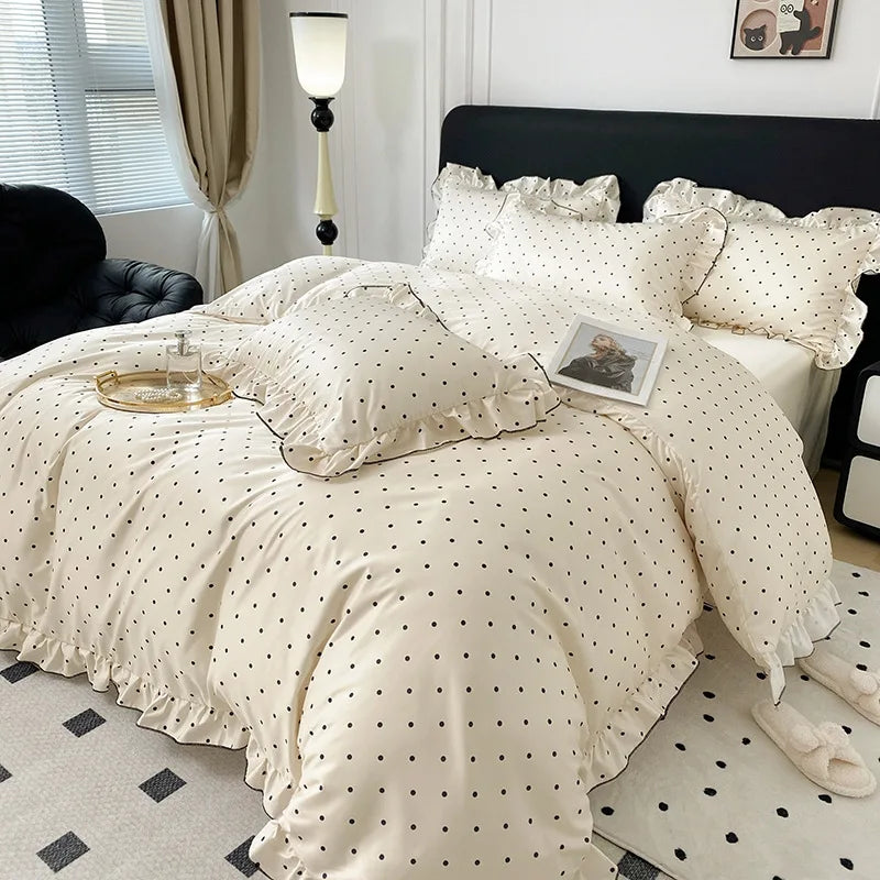Afralia™ Luxury Silk Floral Bedding Set: Duvet Cover, Fitted Sheet, Pillowcase - Single Size