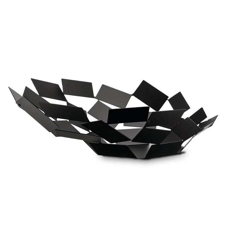 Afralia™ Stainless Steel Fruit Basket, Geometric Metal Tray for Kitchen and Living Room