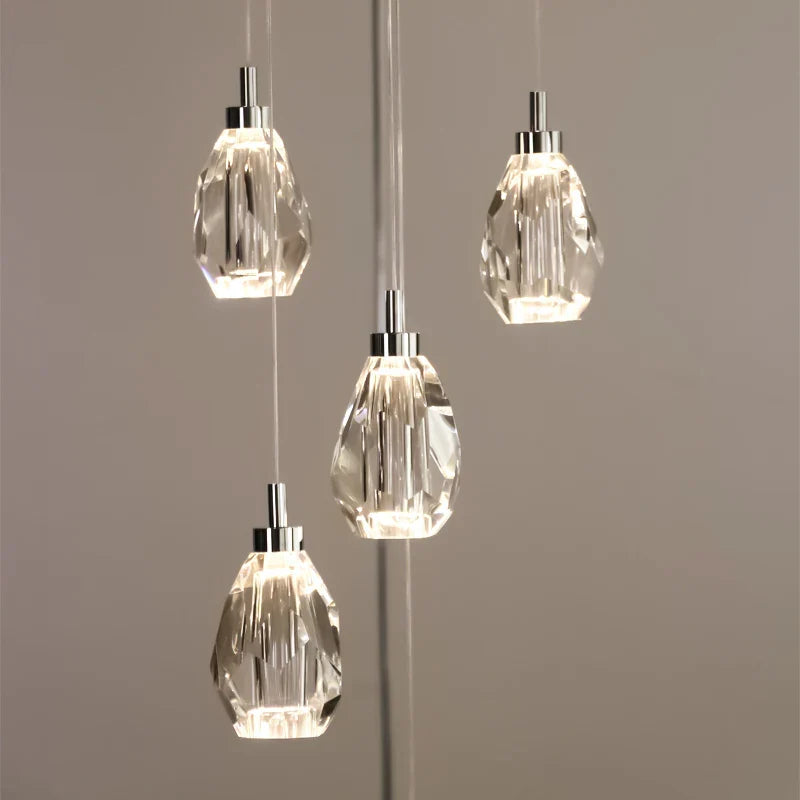 Afralia™ Crystal Chandelier Pendant Light for Modern Staircase & High Ceilings