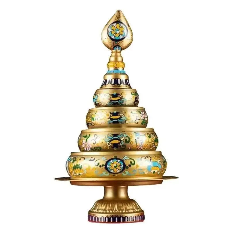 Afralia™ Cloisonné Manda Pan Eight Auspicious Tea Pan