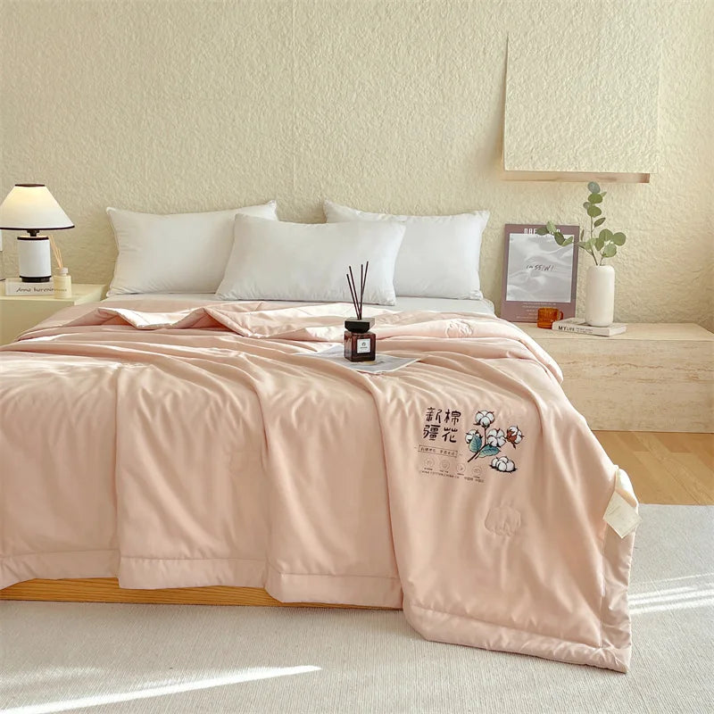 Afralia™ Summer Cooling Blanket: Soft, Lightweight, Breathable Cotton Quilt for Bed Comfort