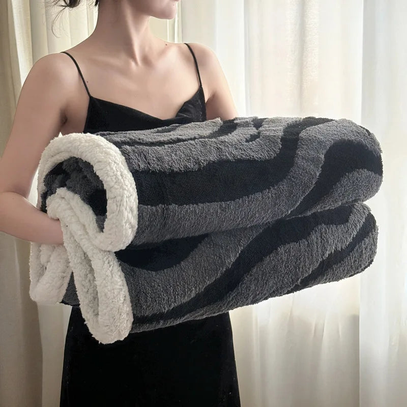 Afralia™ Leopard Print Double Layered Wool Blanket-Irresistibly Soft & Warm