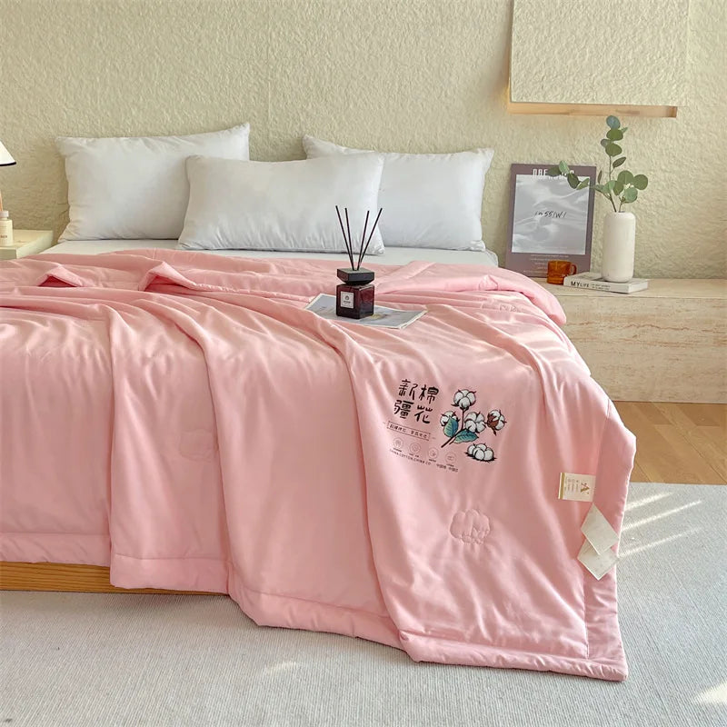 Afralia™ Summer Cooling Blanket: Soft, Lightweight, Breathable Cotton Quilt for Bed Comfort