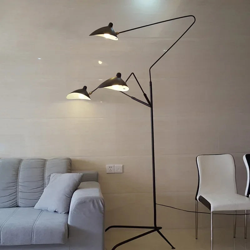 Afralia™ Adjustable Spider Arm Tripod Floor Lamp for Industrial Nordic Decor