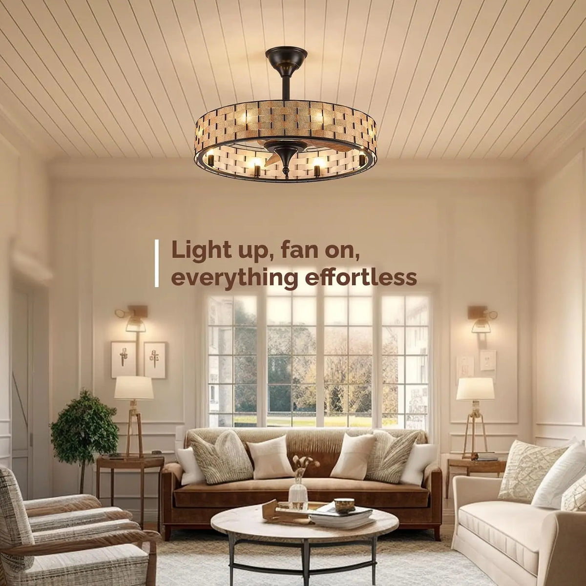 Afralia™ Crystal Ceiling Fan with Birdcage Design, Iron Lampshade, Variable Frequency Remote Control