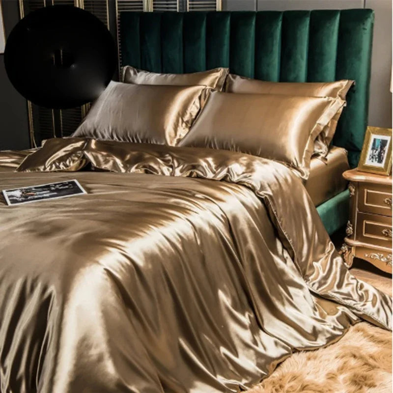 Afralia™ Silk Bedding Sets: Smooth Comforter Covers for Cool Summer Sleep